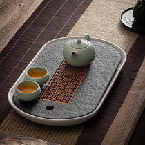 Zhisheng Wu Jinshi tea tray Household Kung Fu tea set Ceramic water storage tray Simple dry bubble tray Stone tea table tea sea