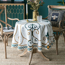 Otaku pig waterproof American light luxury size round table tablecloth Round European fabric Round coffee table cloth cover cloth Household