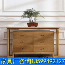 New Chinese porch cabinet door Hall Cabinet solid wood sideboard locker living room model room decoration cabinet Zen porch cabinet