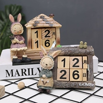 Brief Creative Rabbit Cartoon Calendar Home Pendulum Everyday Breakfast Personality Photo Kindergarten Date Cards
