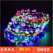 Childrens toys wholesale new LED glowing Garland flash headgear girl hair accessories Park night market stalls supply