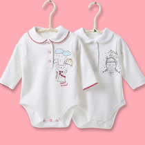 Female baby baby lapel collar fart cotton princess doll collar spring and winter bottoming triangle jumpsuit Europe and America