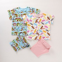 New childrens boy girl baby short sleeve suit Candy Cartoon Home Conserved