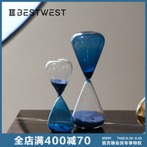 BEST WEST Creative personality hourglass ornaments time 30 minutes timer Home soft decorations Light luxury style