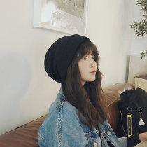 West Ben Double Layer Thickened Pure Color Wool Line Hat Woman Male Spring Autumn Warm Knit Hat Woman Han Edition College Wind Couple Students