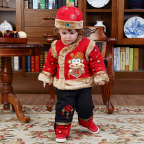 Male baby Dom boys winter clothing suit baby girl child Chinese New Year festive season clothes one year old dress