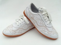 Qiaoshang tai chi shoes Martial arts shoes Real cow leather Dragon and phoenix auspicious dragon line the world