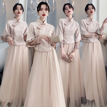 Bridesmaid dress Chinese style Chinese style new sister unity wedding Xiuhe Tang dress personality creative dress Large size bridesmaid dress