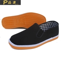 Factory Direct Selling Old Beijing Striped Shoes Slip Resistant Wear Vintage Cloth Shoes Traditional Handmade Online Men's Cloth Shoes