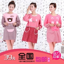Korean cartoon fashion apron nail shop kindergarten overalls anti-dressing long sleeve apron