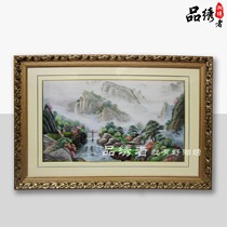 Xiang embroidery decorative painting boutique mountains and rivers flowing water European style pure handmade embroidery finished painting can be ordered embroidery gifts