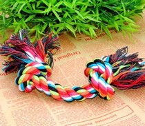 Color tug-of-war rope dog toys knots pet toys cotton woven teeth cotton rope large