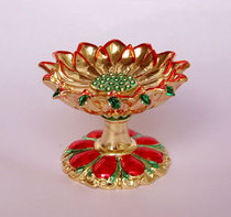Buddhist supplies Hengjia boutique lotus lamp holder gilded candle table lamp for one Lotus candle holder