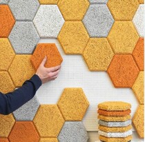 Suction Soundboard Hexagon Wood Silk Plate Fibreboard Decorative material Background Ceiling Environmentally Friendly Soundproofing panels