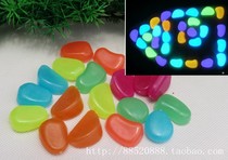 Manufacturer Direct sales Double 11 large pro-luminous stone fish tank Aquarium Made of Scape Ornament Seven Color Beautiful Plastic Stones Single Grain