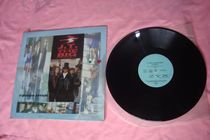 Antique old record player with foreign LP close-grained large vinyl records collection of old objects old items audio-visual products