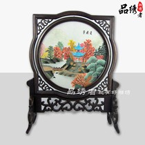 Xiangxiu boutique double-sided embroidery Love evening pavilion Hunan scenic spots decorative paintings to send customers Dragon Boat Festival gifts