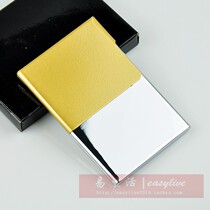 Double gun ultra-thin two-color pure copper portable business card box(gold) business card holder mens gifts 803