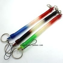 Stretchable telephone wire key chain Spring mobile phone chain plastic key buckle Tool pendant elastic rope spring rope