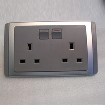 Schneider Clipsal socket E3000 silver gray two-pair two-position 13A British square foot socket with switch
