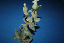Old natural jade ink painting Magpies Deng plum blossom bird ornaments old natural jade flowers and birds special price