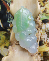 Natural agate with leather material hollowed out finely carved grape pendants to play pieces