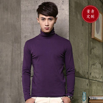 Autumn and winter Korean men slim high collar long sleeve T-shirt base shirt modal warm tight underwear autumn clothing custom