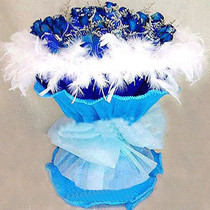 Love birthday surprise gift Shanghai flower Courier City flower shop to send 52 Blue Rose Bouquet