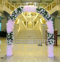 Shanghai wedding arch romantic half full flower arch photo background flower Flower door half arch flower art arch