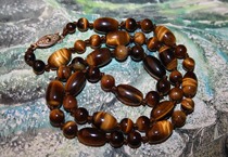70-80 years old foreign trade natural Tiger Eye Stone Wood stone necklace boutique inventory special domestic fast