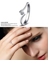 Korean Version Fashion High Fire Color 30 Zircons 2 Paws Wedding Ring Emulation Diamond Ring Bride Betrothed Crystal Ring Woman