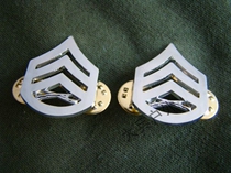 Metal Badge U.S. Army Headed Sergeant Dress Uniform Badge Collar Silver