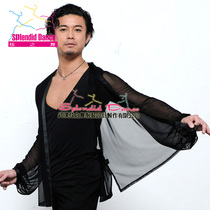 Dazzling Dance Popularity 2 sets of prince sleeve satin open shirt new male Latin dance top costume P182