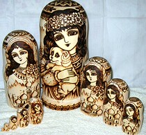 Russian sets of baby 10 layers of branded animals holding dogs handmade basswood home boutique gifts for foreigners