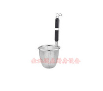 Stainless steel colander soup noodles flour black handle