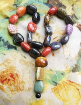 Glazed agate glazed multi-treasure beaded hand string