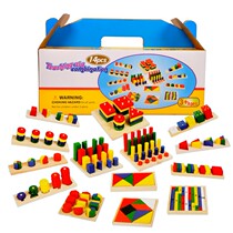 Montessori Early Teaching Suit Toys 14 pieces of Preschool Geometric Shapes Classified Parquet