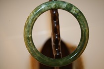 Old hand-carved natural Nanyu round bracelet old natural jade concubine bracelet F9