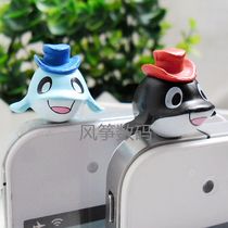 Small Whale Dust Stopper Cute Couple Small Dolphin Animal Headphones Stuffed With Solid Cartoon DIY Handmade Ornaments