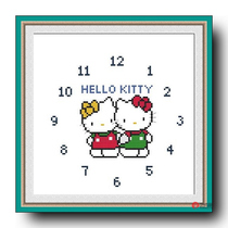 Precision printed DMC cross stitch kit * KITTY clock face (ZB0005)