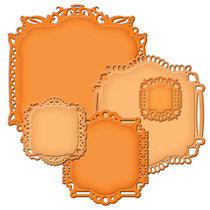 Spellbinders bump cut Template decorative label 22 S4-387