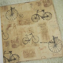 American nostalgic country retro style wallpaper blue cartoon bike wallpaper childrens room wallpaper study