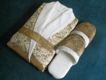 Bamboo fiber brocade distinguished gorgeous pajamas bathrobe bathrobe high-grade padded pajamas bathrobe bathrobe