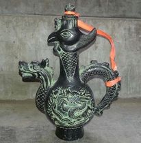 Antique collection miscellaneous antique bronze jug ornaments Dragon and Phoenix auspicious Jug props Clearance special offer