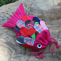 Fish chasing legend Zhao Liying with Yunnan ethnic cloth bag cartoon bag fish shaped shoulder bag bag big fish bag