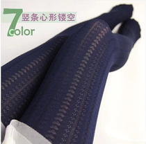 Spring and Autumn Sen women elegant sweet hollow pantyhose bottom socks women black silk socks chain vertical love