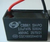 CBB61 450VAC 2UF lead capacitor AC capacitor fan start capacitor