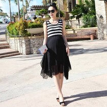 Ciyan Korean version of maternity dress fake two pregnant women dress maternity dress spring and summer dress pregnant women dress YYF1352