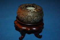 Old pattern silver embossed longevity word ashtray old silver exquisite handmade soot collection gift to the elders