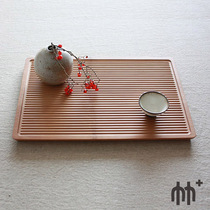 Flat waves and quiet bamboo whole tea tray bamboo household simple tray rectangular Zen dry bubble tea tray creative dinner plate